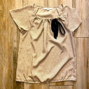 Loft Bow Tie Top, Black/White, Medium